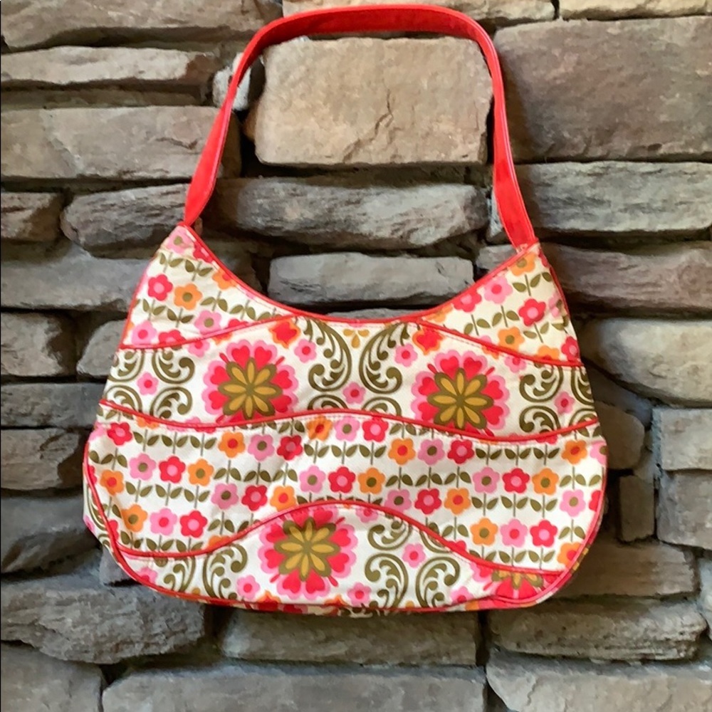 Y2K Vera Bradley shoulder purse (green and pink paisley pattern)